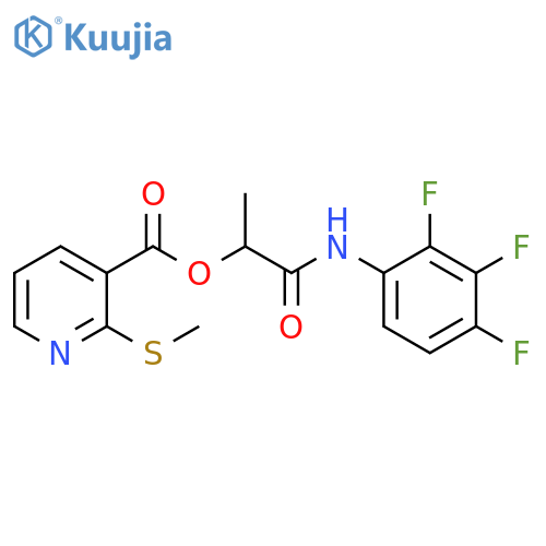 1-[(2,3,4-trifluorophenyl)carbamoyl]ethyl 2-(methylsulfanyl)pyridine-3-carboxylate structure