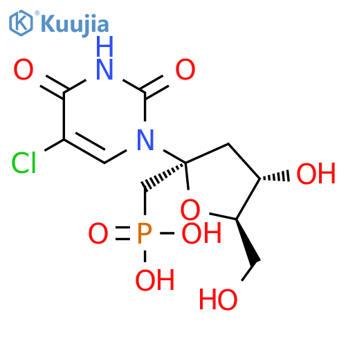 URIDINE, 5-CHLORO-2'-DEOXY-1'-C-(PHOSPHONOMETHYL)- structure