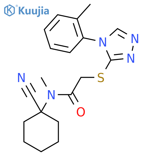 N-(1-cyanocyclohexyl)-N-methyl-2-{[4-(2-methylphenyl)-4H-1,2,4-triazol-3-yl]sulfanyl}acetamide structure