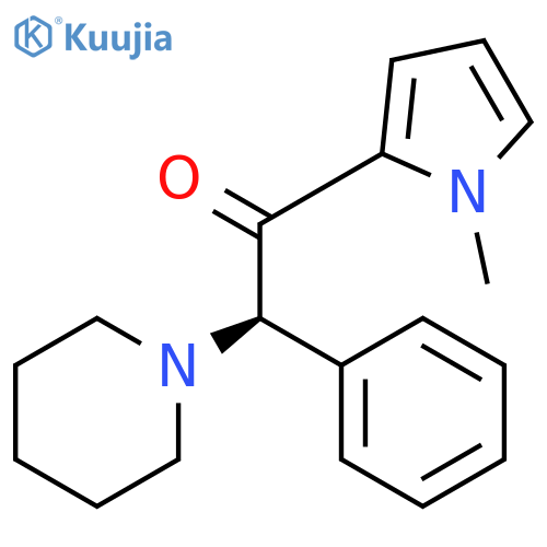 Ethanone, 1-(1-methyl-1H-pyrrol-2-yl)-2-phenyl-2-(1-piperidinyl)-, (2R)- structure