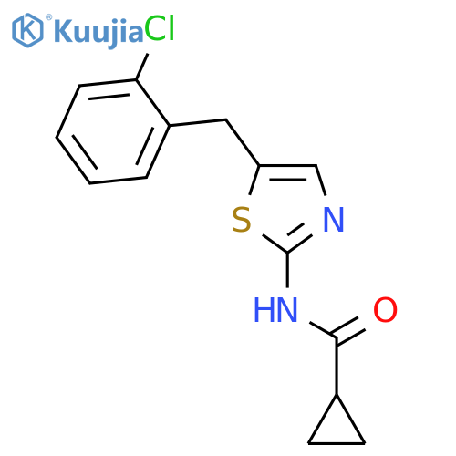 N-{5-(2-chlorophenyl)methyl-1,3-thiazol-2-yl}cyclopropanecarboxamide structure