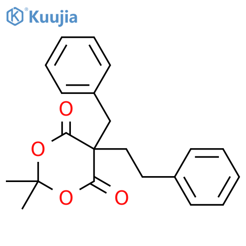 1,3-Dioxane-4,6-dione, 2,2-dimethyl-5-(2-phenylethyl)-5-(phenylmethyl)- structure