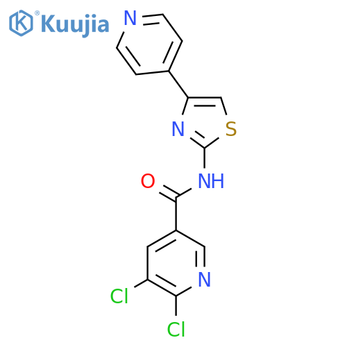 5,6-dichloro-N-[4-(pyridin-4-yl)-1,3-thiazol-2-yl]pyridine-3-carboxamide structure