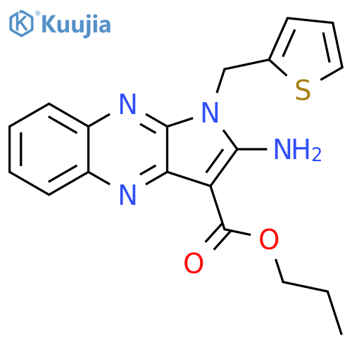 propyl 2-amino-1-(thiophen-2-yl)methyl-1H-pyrrolo2,3-bquinoxaline-3-carboxylate structure
