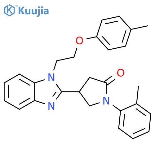 4-{1-2-(4-methylphenoxy)ethyl-1H-1,3-benzodiazol-2-yl}-1-(2-methylphenyl)pyrrolidin-2-one structure