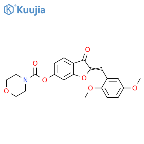 (2Z)-2-(2,5-dimethoxyphenyl)methylidene-3-oxo-2,3-dihydro-1-benzofuran-6-yl morpholine-4-carboxylate structure