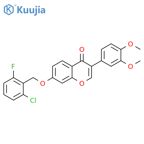 7-(2-chloro-6-fluorophenyl)methoxy-3-(3,4-dimethoxyphenyl)-4H-chromen-4-one structure