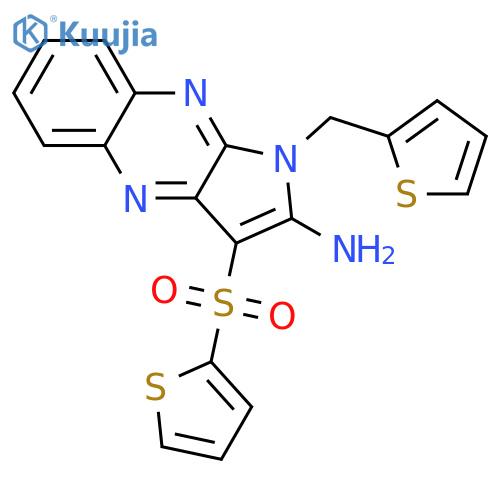 1-(thiophen-2-yl)methyl-3-(thiophene-2-sulfonyl)-1H-pyrrolo2,3-bquinoxalin-2-amine structure