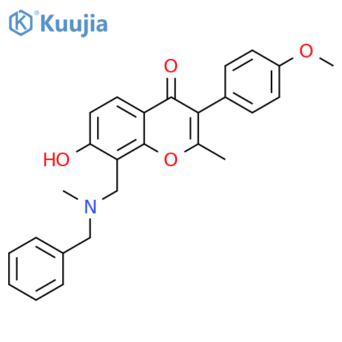 8-{benzyl(methyl)aminomethyl}-7-hydroxy-3-(4-methoxyphenyl)-2-methyl-4H-chromen-4-one structure