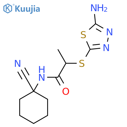 2-(5-amino-1,3,4-thiadiazol-2-yl)sulfanyl-N-(1-cyanocyclohexyl)propanamide structure