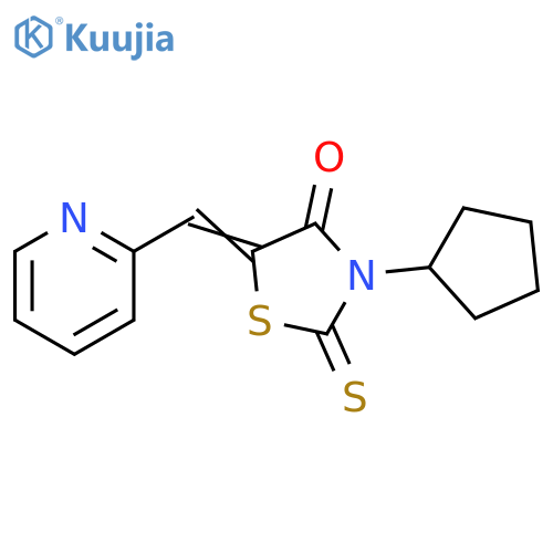 (5Z)-3-cyclopentyl-5-(pyridin-2-yl)methylidene-2-sulfanylidene-1,3-thiazolidin-4-one structure