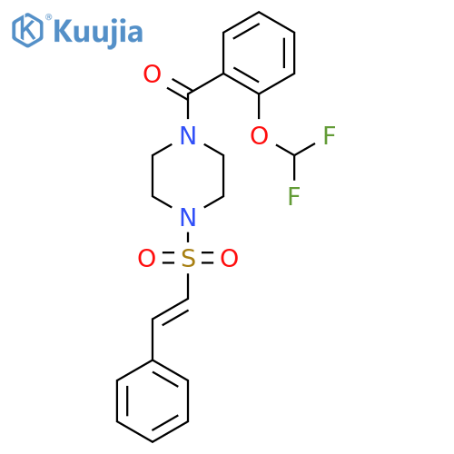1-[2-(Difluoromethoxy)benzoyl]-4-(2-phenylethenesulfonyl)piperazine structure