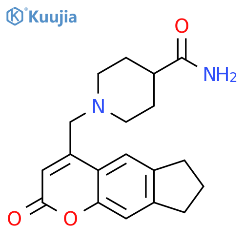 1-({2-oxo-2H,6H,7H,8H-cyclopentagchromen-4-yl}methyl)piperidine-4-carboxamide structure