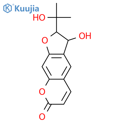 (2S,3S)-3-hydroxy-2-(1-hydroxy-1-methylethyl)-2,3-dihydrofuro[3,2-g]chromen-7-one structure
