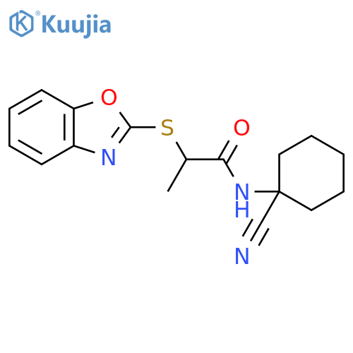 2-(1,3-benzoxazol-2-ylsulfanyl)-N-(1-cyanocyclohexyl)propanamide structure