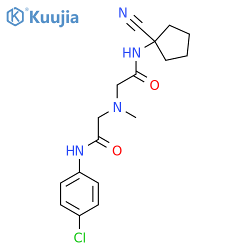 2-({[(4-chlorophenyl)carbamoyl]methyl}(methyl)amino)-N-(1-cyanocyclopentyl)acetamide structure