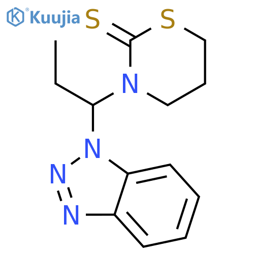 2H-1,3-Thiazine-2-thione, 3-[1-(1H-benzotriazol-1-yl)propyl]tetrahydro- structure