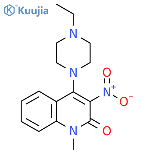4-(4-ethylpiperazin-1-yl)-1-methyl-3-nitro-1,2-dihydroquinolin-2-one structure