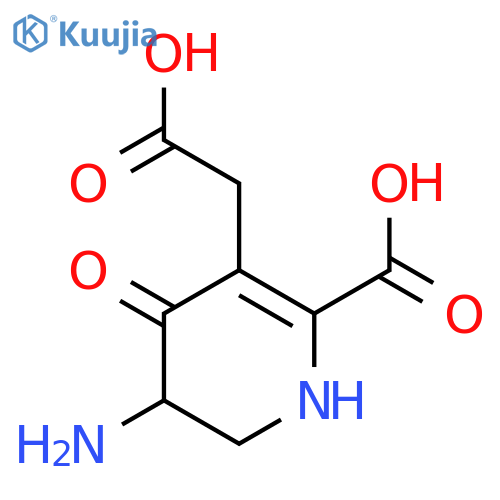 3-Pyridineacetic acid, 5-amino-2-carboxy-1,4,5,6-tetrahydro-4-oxo- structure