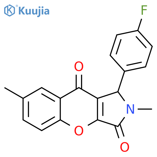 1-(4-fluorophenyl)-2,7-dimethyl-1H,2H,3H,9H-chromeno2,3-cpyrrole-3,9-dione structure