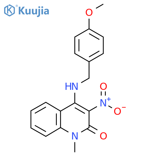 4-{(4-methoxyphenyl)methylamino}-1-methyl-3-nitro-1,2-dihydroquinolin-2-one structure