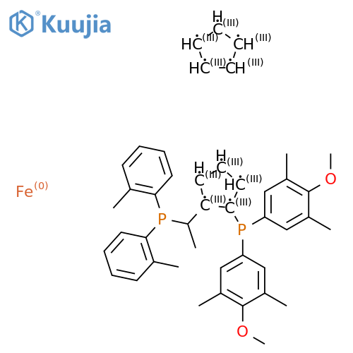 (R)-1-[(S)-2-[Bis(4-methoxy-3,5-dimethylphenyl) phosphino]ferrocenyl]ethyldi-o-tolylphosphine structure