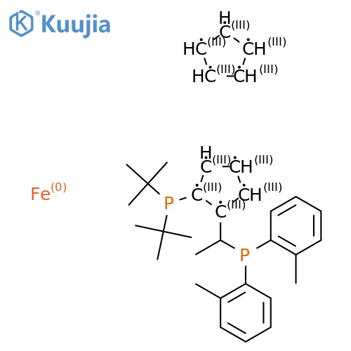 (R)-1-[(S)-2-(DI-Tert.-butylphosphino)ferrocenyl]ethylbis(2-methylphenyl)phosphi structure