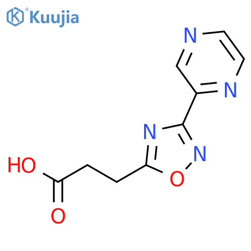 3-[3-(pyrazin-2-yl)-1,2,4-oxadiazol-5-yl]propanoic acid structure
