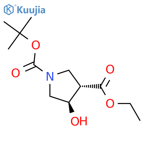 O1-tert-butyl O3-ethyl (3S,4R)-4-hydroxypyrrolidine-1,3-dicarboxylate structure