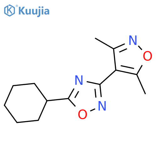 1,2,4-Oxadiazole, 5-cyclohexyl-3-(3,5-dimethyl-4-isoxazolyl)- structure