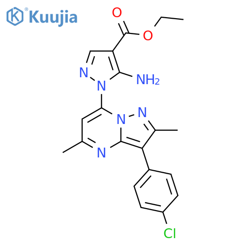 ethyl 5-amino-1-3-(4-chlorophenyl)-2,5-dimethylpyrazolo1,5-apyrimidin-7-yl-1H-pyrazole-4-carboxylate structure