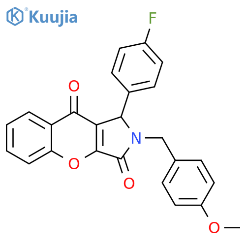 1-(4-fluorophenyl)-2-(4-methoxyphenyl)methyl-1H,2H,3H,9H-chromeno2,3-cpyrrole-3,9-dione structure
