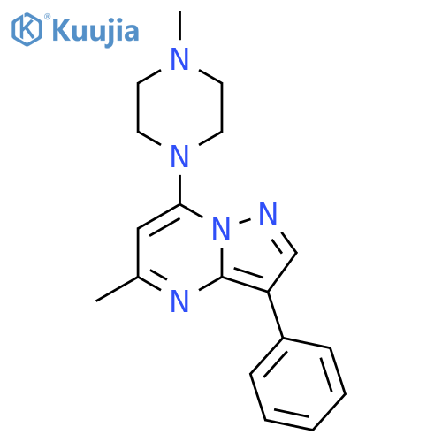 1-methyl-4-{5-methyl-3-phenylpyrazolo1,5-apyrimidin-7-yl}piperazine structure