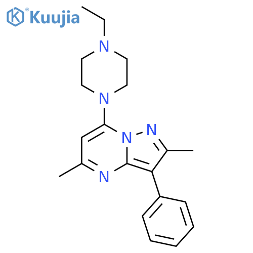 1-{2,5-dimethyl-3-phenylpyrazolo1,5-apyrimidin-7-yl}-4-ethylpiperazine structure