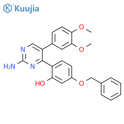 2-2-amino-5-(3,4-dimethoxyphenyl)pyrimidin-4-yl-5-(benzyloxy)phenol structure
