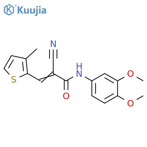 2-Cyano-N-(3,4-dimethoxyphenyl)-3-(3-methyl-2-thienyl)-2-propenamide structure