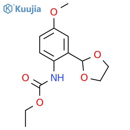 Carbamic acid, [2-(1,3-dioxolan-2-yl)-4-methoxyphenyl]-, ethyl ester structure