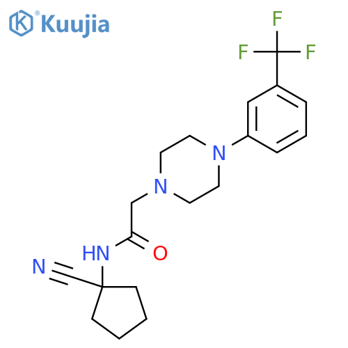N-(1-cyanocyclopentyl)-2-{4-[3-(trifluoromethyl)phenyl]piperazin-1-yl}acetamide structure