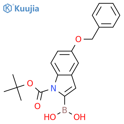 [5-(benzyloxy)-1-[(tert-butoxy)carbonyl]-1H-indol-2-yl]boronic acid structure