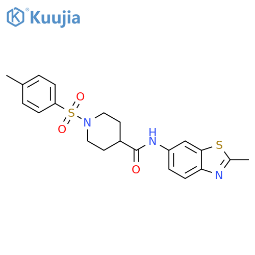 N-(2-methyl-1,3-benzothiazol-6-yl)-1-(4-methylbenzenesulfonyl)piperidine-4-carboxamide structure
