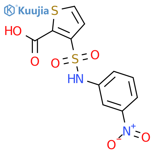 3-(3-nitrophenyl)sulfamoylthiophene-2-carboxylic acid structure