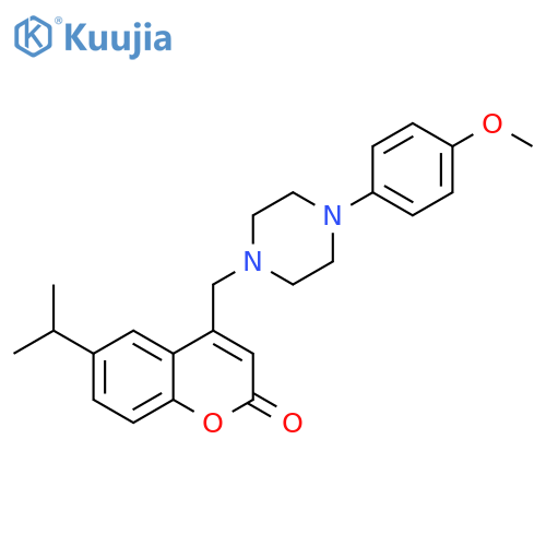 4-{4-(4-methoxyphenyl)piperazin-1-ylmethyl}-6-(propan-2-yl)-2H-chromen-2-one structure