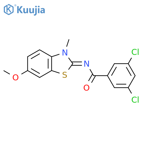 3,5-dichloro-N-(2E)-6-methoxy-3-methyl-2,3-dihydro-1,3-benzothiazol-2-ylidenebenzamide structure