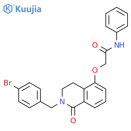 2-({2-(4-bromophenyl)methyl-1-oxo-1,2,3,4-tetrahydroisoquinolin-5-yl}oxy)-N-phenylacetamide structure