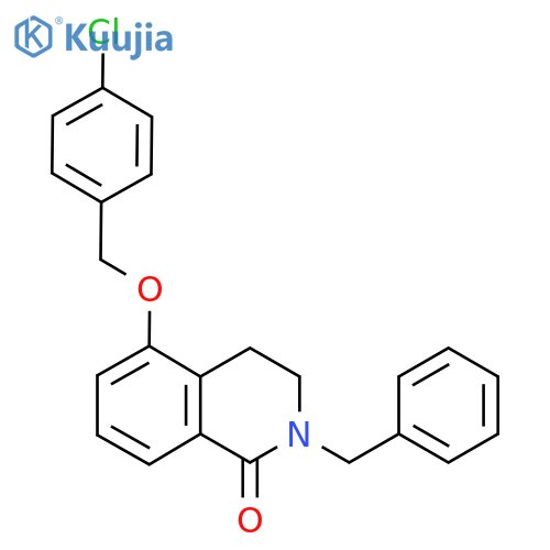 2-benzyl-5-(4-chlorophenyl)methoxy-1,2,3,4-tetrahydroisoquinolin-1-one structure
