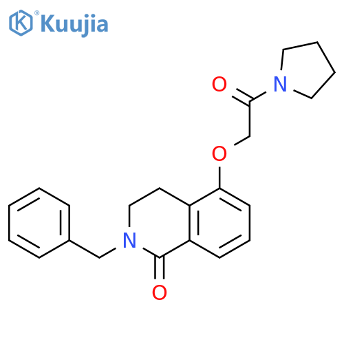 2-benzyl-5-[2-oxo-2-(pyrrolidin-1-yl)ethoxy]-1,2,3,4-tetrahydroisoquinolin-1-one structure