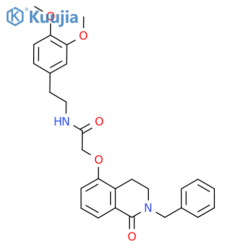 2-(2-benzyl-1-oxo-1,2,3,4-tetrahydroisoquinolin-5-yl)oxy-N-2-(3,4-dimethoxyphenyl)ethylacetamide structure