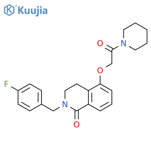 2-(4-fluorophenyl)methyl-5-2-oxo-2-(piperidin-1-yl)ethoxy-1,2,3,4-tetrahydroisoquinolin-1-one structure