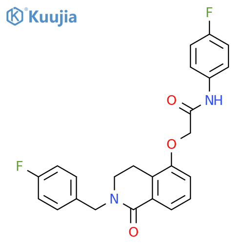 N-(4-fluorophenyl)-2-({2-[(4-fluorophenyl)methyl]-1-oxo-1,2,3,4-tetrahydroisoquinolin-5-yl}oxy)acetamide structure