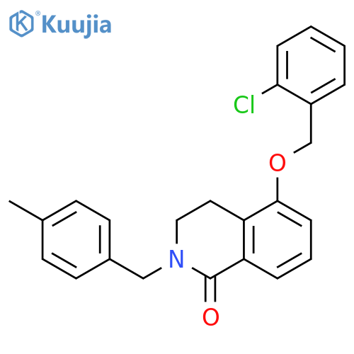 5-[(2-chlorophenyl)methoxy]-2-[(4-methylphenyl)methyl]-1,2,3,4-tetrahydroisoquinolin-1-one structure